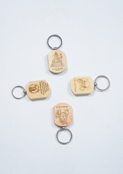 Wooden bamboo keychain
