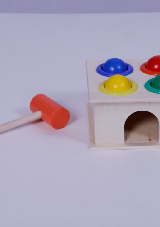 Wooden hammer ball concentration game
