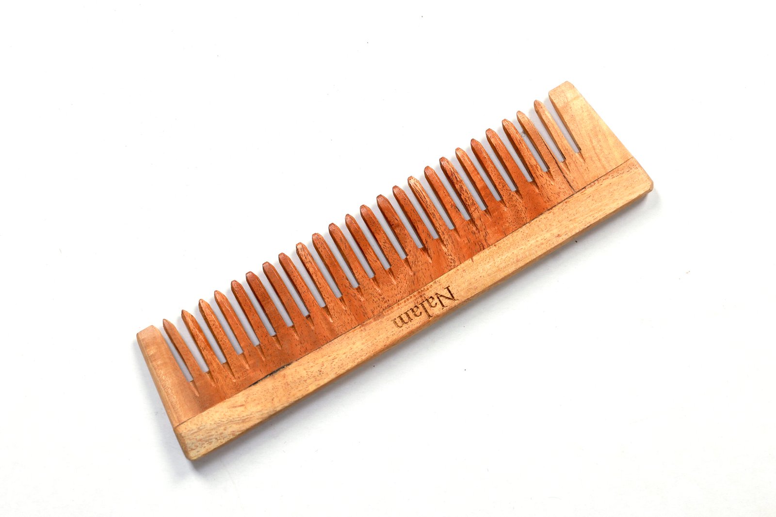 Neem wooden comb wide teeth