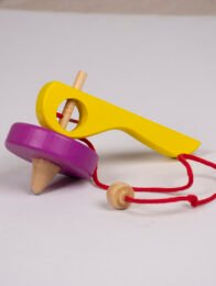 Wooden rope spinning tops