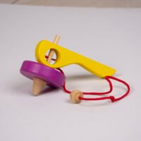 Wooden rope spinning tops