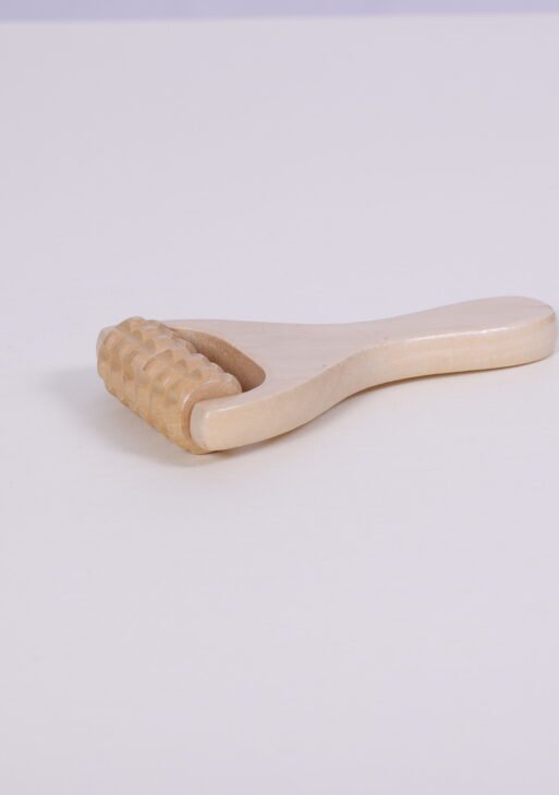 Wooden two roller body massage with  curve handle