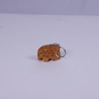Wooden elephant key chain