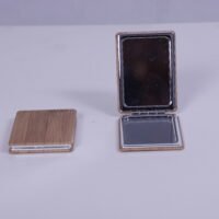 Wooden bamboo travel mirror