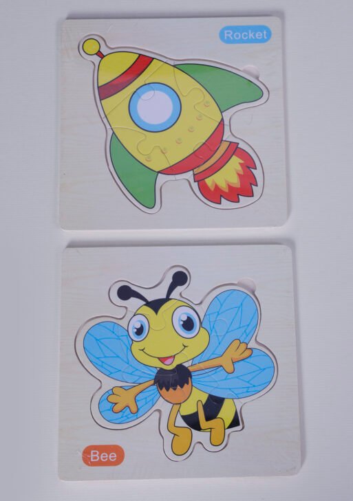 Wooden concentration puzzle match toys square models