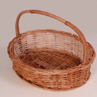 Rattan Oval Handle Pooja Basket