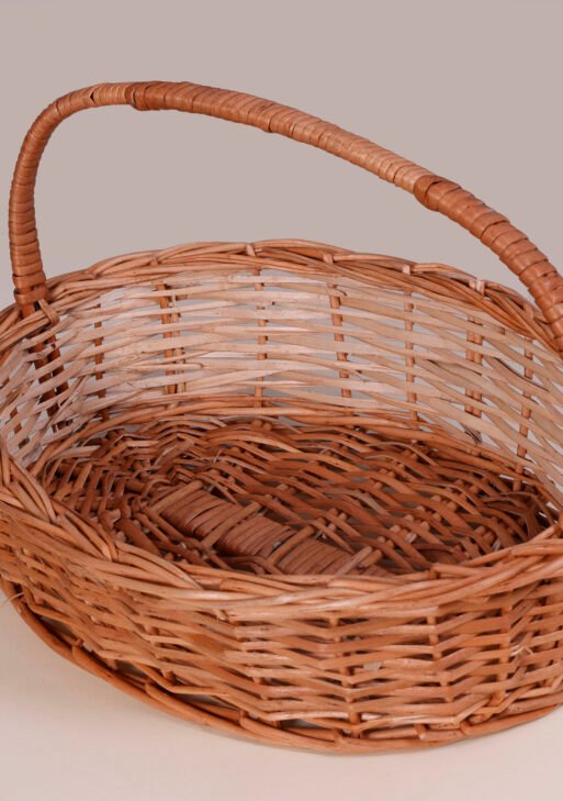 Rattan Oval Handle Pooja Basket