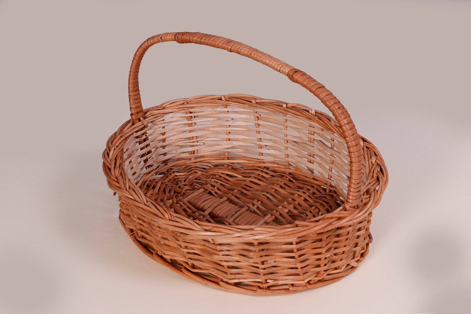 Rattan Oval Handle Pooja Basket