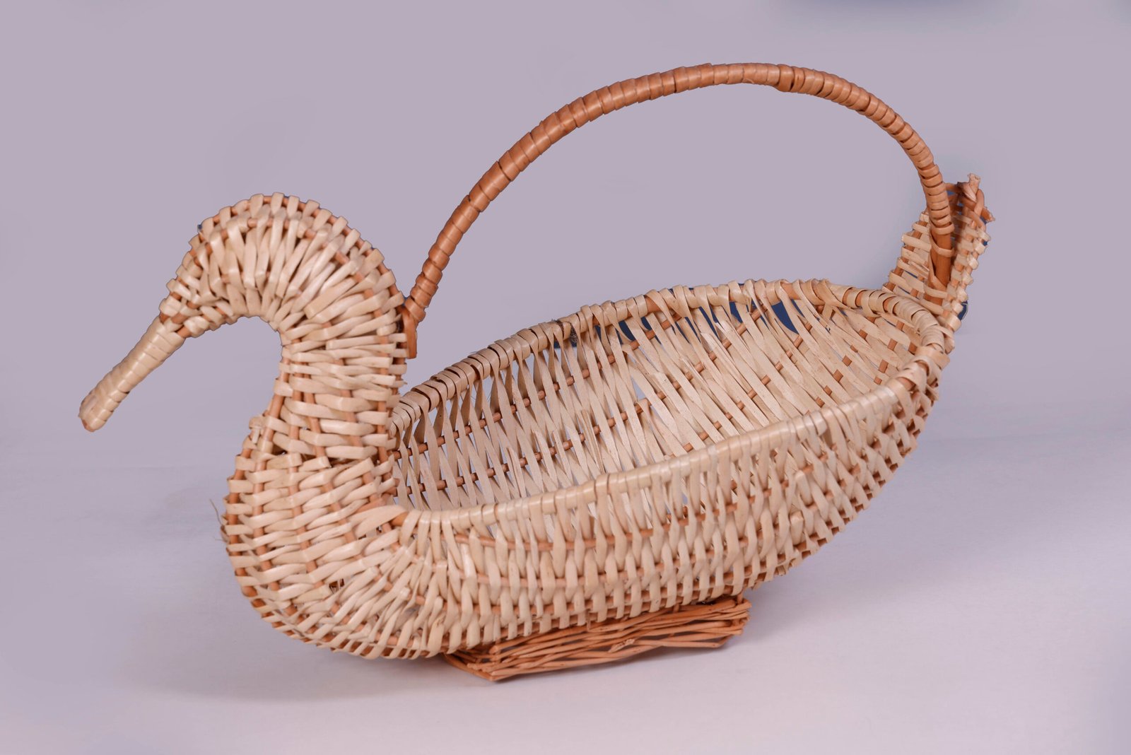 Rattan Duck Handle Pooja Basket