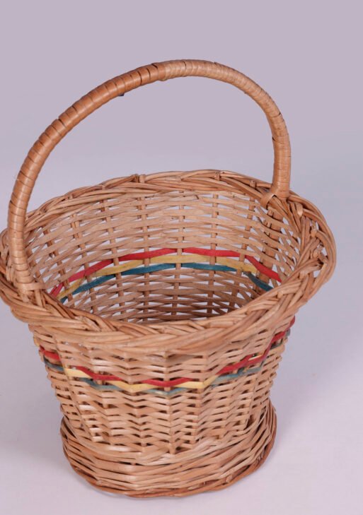 Rattan Bucket Handle Pooja Basket