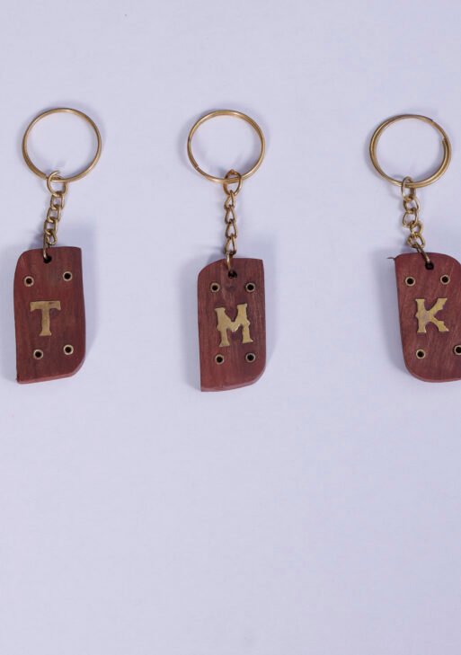 Wooden Letter Key Chain