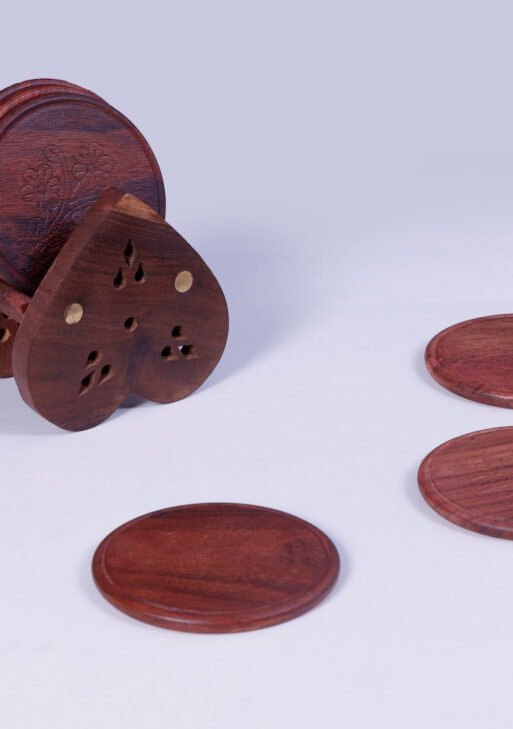 Wooden Tea Plate Set