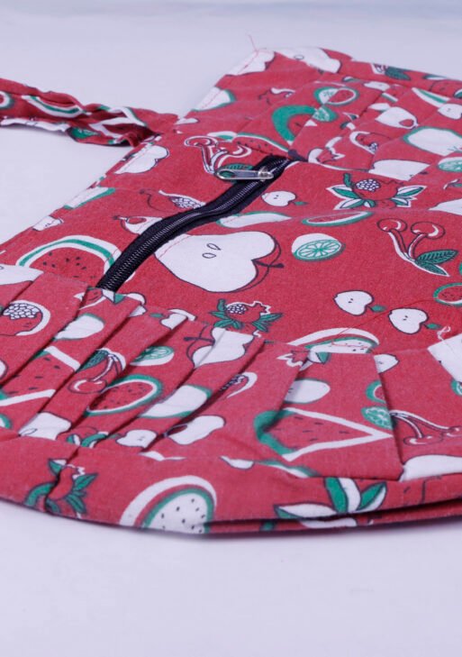 Cotton Hand Bag With Two Zip