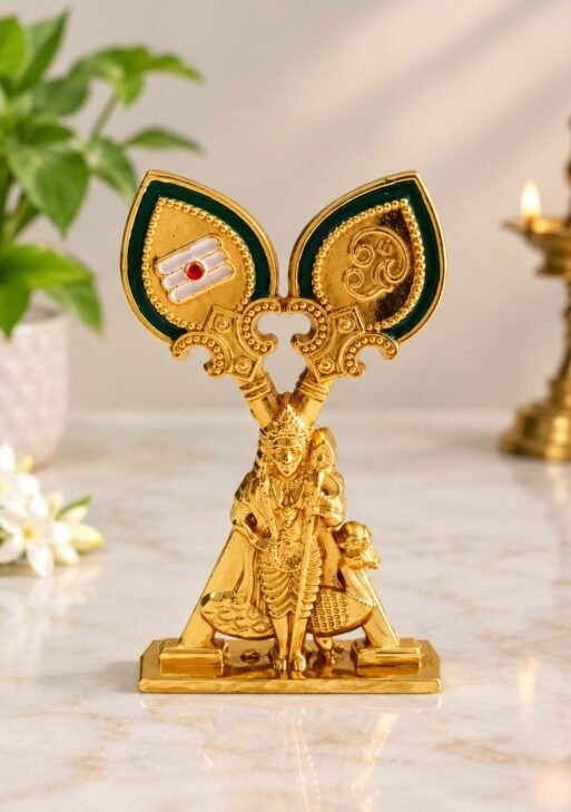 METAL MURUGAN WITH DOUBLE VEL STATUE
