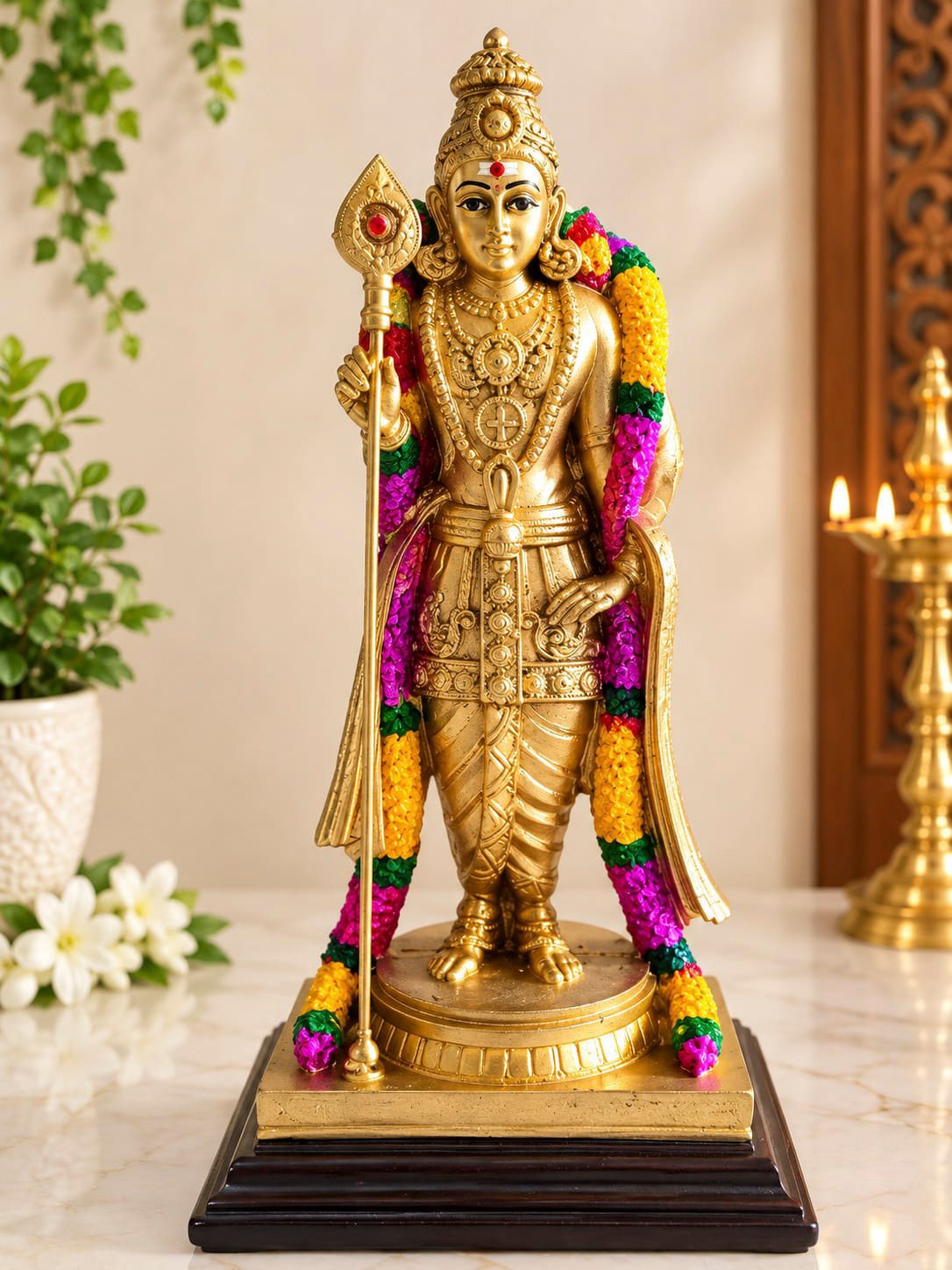 METAL FIBER MALESIA MURUGAN WITH STAND STATUE