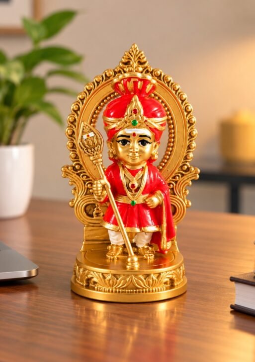 STONE ORANGE BABY MURUGAN STATUE