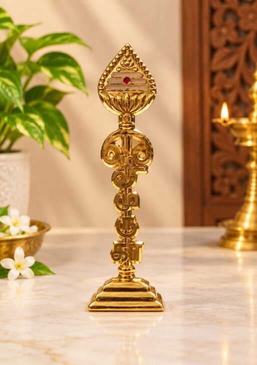 METAL VEL WITH TAMIL OHM MURUGA STATUE