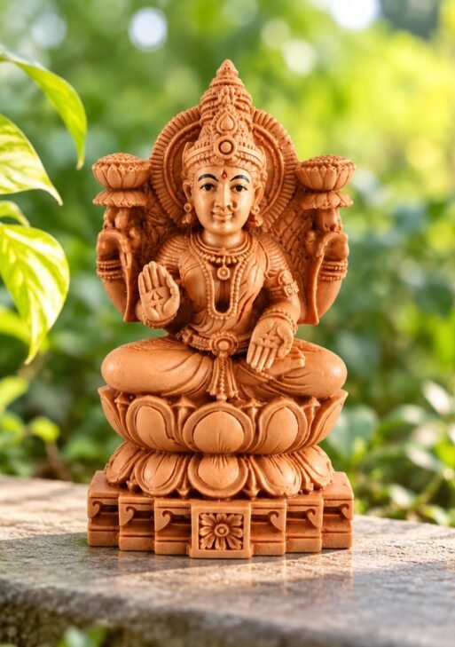 RED STONE LAXMI STATUE